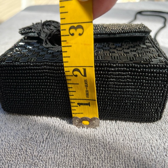 Alfred Sung black beaded formal evening bag - Picture 7 of 8